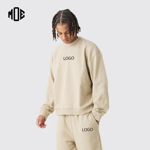 New Stylish Cropped Oversized Crew Neck <b>Sweatshirts</b> Custom Logo Drop Shoulder Thick 100% Cotton Fleece Hoodies and <b>Sweatshirt</b> - Product Image 1