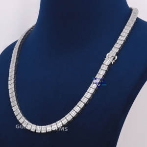 2025 nuevo diseño ilusión lujosa cadena de 12 MM 14Kt oro blanco sólido laboratorio cultivado collares de diamantes VVS claridad IGI certificado - Product Image 3