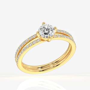 Bague de fiançailles en or 9 carats avec diamant moissanite taille portugaise, élégante et luxueuse - Product Image 3