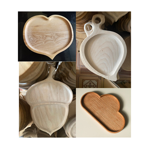 Plateau en bois vente en gros vente chaude pour le thé café fruits dessert gâteau collation bonbons eau Plateau en bois rond commandes en gros - Product Image 1