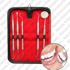 Instrumentos quirúrgicos dentales Kit de examen dental Premium Juego de herramientas de Limpieza de dientes de acero inoxidable Sonda de espejo escalador - Product Image 2