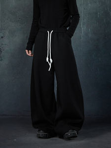 Pantalones de chándal ecológicos personalizados, pantalones de correr holgados de peso pesado, pantalones de algodón de pierna ancha estilo acampanado, ropa de calle con estampado Digital Unisex OEM - Product Image 5