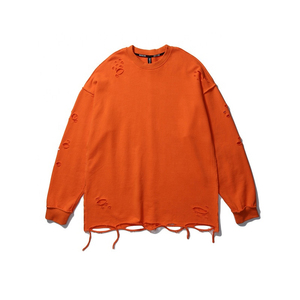 เสื้อสเวตเตอร์คอกลมคอกลมแขนยาวโอเวอร์ไซส์แบบสวมหัวคอกลมผ้าคอตตอนใส่ได้ทั้งชายและหญิงเสื้อสเวตเตอร์คอกลมฮิปฮอปใส่โลโก้ได้ตามต้องการ - Product Image 1