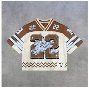 Camiseta de fútbol personalizada para hombre al por mayor, camisetas de fútbol americano universitario cosidas de alta calidad a la moda con bandera de EE. UU. - Product Image 5