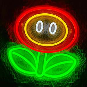 Lampe en verre Mario Glass Neon Fire Flower - Product Image 3