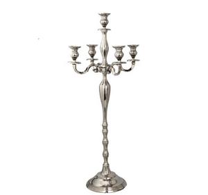 Vente directe d'usine de haute qualité taille personnalisée candélabre en métal nickel brillant bougeoir bougeoir pour décoration de mariage - Product Image 1