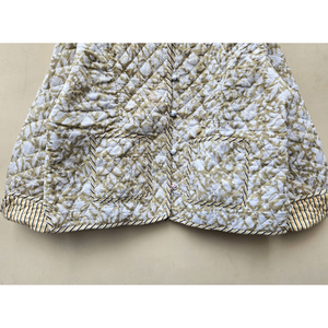Abrigo de Invierno Acolchado para Mujer, Estilo Bohemio Vintage, Hecho a Mano, Ecológico, Resistente al Viento, Reversible, Chaqueta de Algodón y Lino a Rayas con Cuello en V - Product Image 5