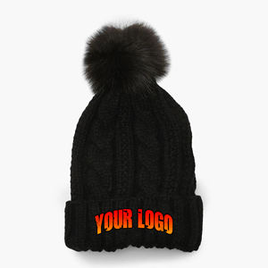 Gorro de Punto Acrílico Personalizado con Logotipo Bordado, Novedad de 2025, para Invierno, Plegable, de Color Sólido - Product Image 1