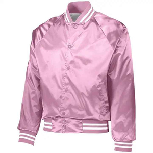 Venta al por mayor High Street Style Hombres Primavera Poliéster Satén Seda Bomber Chaquetas por encargo 2025 Tallas grandes de alta calidad con el logotipo - Product Image 1