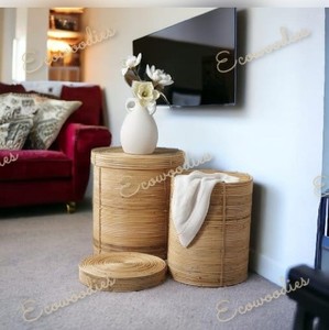 Nueva moda, cesto de ropa duradero Natural con tapa, almacenamiento de ropa, cesta de lavandería de bambú para el hogar, cesta multifuncional - Product Image 1