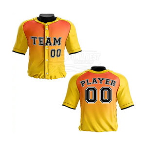 Uniforme de Béisbol Personalizado para Hombre, Amarillo y Naranja, Equipo 00, Pantalones de Jersey con Tela Tackle Twill, Transpirable, Poliéster, Todas las Temporadas, Corte Regular - Product Image 3