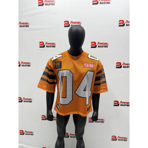 Ras du cou Sublimation Streetwear Boxy Fit maille maillot t-shirt personnalisé côtelé O cou coupe ample polyester maille jersey pour hommes - Product Image 1