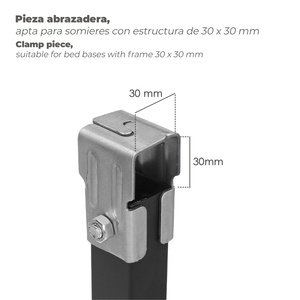 Set of Square Bed Frame Legs (4 Units) 30x30 mm Tube. For 30x30 mm Bed Frames. Height 25 cm. - Product Image 4