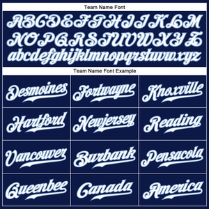 Camiseta de béisbol auténtica azul marino blanca-azul claro personalizada - Product Image 5