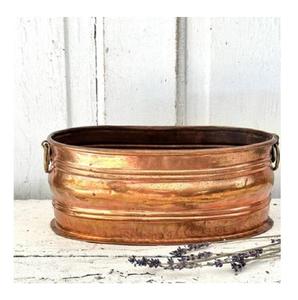Luxury <b>Antique</b> Brass Planter with Intricate Detailing for Indoors with Brass Handle Customized Shape & Size at Good Rate - Product Image 1
