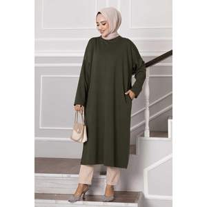 เสื้อสองด้ายสีกากีเสื้อเจียมเนื้อเจียมตัวสำหรับผู้หญิง - Product Image 2