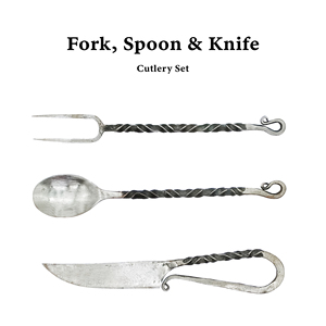 Premium Iron <b>Cutlery</b> <b>Set</b> with Ergonomic Design & Comfortable to Hold Perfect For Home Use Restaurants Original Indian Factory - Product Image 5