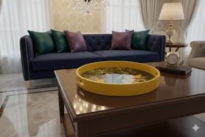 Wholesale Custom Rustic Brown <b>Round</b> Walnut Wood Serving <b>Tray</b> Large and Small Sizes with Handles Natural SAVING <b>TRAYS</b> - Product Image 3