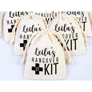 Bolsa Personalizada para Kit Antiresaca de Algodón Orgánico, Recuerdos de Fiesta, Impresión Personalizada para Promoción, Embalaje, Recolección de Polvo - Product Image 2