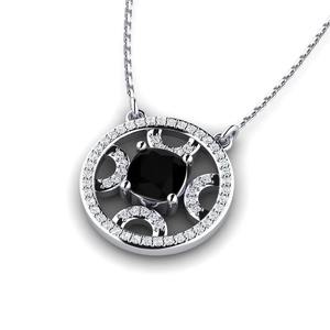 จี้เพชรโมอิสสีขาว & ดำเงิน925 - Product Image 1