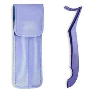 Purple Mirror Polish Stainless Steel <b>Eyelash</b> <b>Applicator</b> Tweezers 4.5 Inch Manicure Beauty Tool for False Lashes Custom Logo OEM - Product Image 2