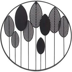 Leaf Design New Decorative Accents High Selling House Accessories Metal White and Black Color <b>Wall</b> Art <b>for</b> Hotel/ Home Decors - Product Image 1