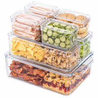 Plastieken opbergcontainers voor keuken & koelkast, 7-delige set, lekvrij, BPA-vrij, vaatwasserbestendig, voor het organiseren van voedsel