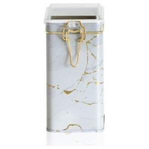 Fermoir en fil blanc marbré 1L et couvercle transparent 75x100x150mm Boîte métallique rectangulaire - Product Image 2