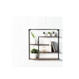 Estantes flotantes montados en la pared, repisa y estante de pared de Metal negro decorativo con Clips de tarjetas fotográficas para decoración del hogar - Product Image 6