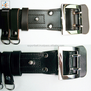 Ceinture Sam Browne en cuir de vache véritable, sangle croisée, logo embossé, accessoires en acier, 1,5 pouces, boucle chromée dorée confortable - Product Image 6