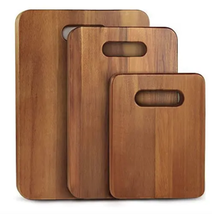 Tabla de cortar de madera de cocina Tabla de cortar de Acacia grande con ranuras para jugo para carne, verduras y queso - Product Image 2