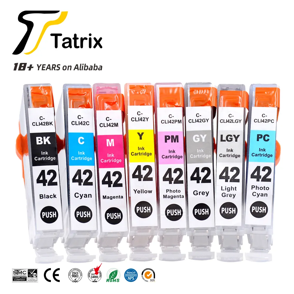 Tatrix Cli42 CLI-42 Premium Compatibele Kleur Inktcartridge Voor Canon Pixma Pro 100 100S Printer