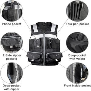 Logo personnalisé en gros haute visibilité élastique fluorescent jaune vert réfléchissant veste de sécurité harnais gilet pour la sécurité - Product Image 3