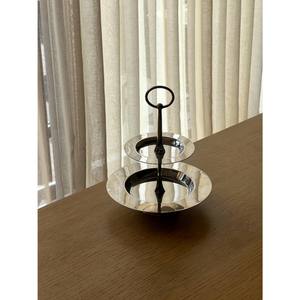 Soporte de pastel de dos niveles ecológico Premium, bandeja de plato de pastelería personalizada de calidad de espejo para exhibición de pastel alto de Navidad - Product Image 3