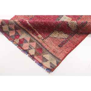 Alfombra Turca 2.9x10.3 pies (89x313 cm), Alfombra Vintage con Plantas y Árboles Rojos - Product Image 5