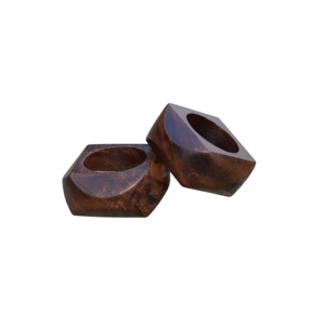 Anneaux de serviette en bois de couleur naturelle personnalisés porte-serviettes de décoration de table de mariage et de noël économique - Product Image 5