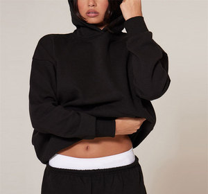 Jersey informal de manga larga para mujer con capucha elegante con bolsillo frontal tejido nuevas camisetas de moda para mujer OEM - Product Image 3