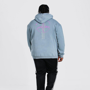 Pull-over à capuche en coton 100% épais personnalisé pour hommes, séchage rapide, respirant, surdimensionné, polaire d'hiver, sérigraphié. - Product Image 4