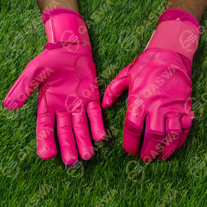 Gants de baseball en cuir de vachette de couleur rose avec sangle réglable, nouveaux gants de sport respirants et durables - Product Image 4