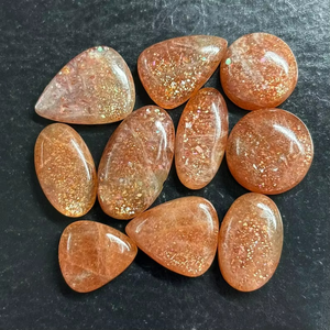 Lote al por Mayor de Piedras Preciosas Sueltas de Piedra Solar Naranja Natural, Cabujón de Forma Mixta, Pulido, para Joyería o Regalo para Ella - Product Image 4