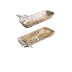 Bandeja de madera de diseño atractivo para servir comida de desayuno bandeja de servidor bandejas decorativas hechas a mano - Product Image 1