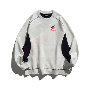 Sweat-shirts à col rond pour homme en coton 100% personnalisables, couleur unie, coupe ample, respirants, séchage rapide, logo personnalisé - Product Image 1