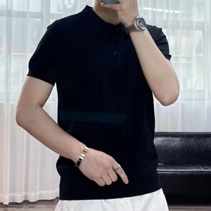 Jersey elegante para hombre con cuello abatible para camisas para Primavera Verano moda Casual suelto sólido secado rápido manga corta - Product Image 6