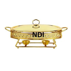 Gold Plated Stainless Steel Chafing Dish <b>Food</b> <b>Warmer</b> <b>Buffet</b> Server Eco Friendly Luxury Style New Arrival - Product Image 1