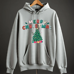High Quality Embroidered Printed Custom <b>Christmas</b> <b>Hoodie</b> Lightweight Autumn Long Sleeves Solid Design Pocket 100% Cotton - Product Image 3