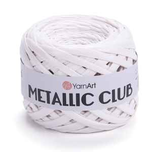 White 8121 Yarn Art Metallic Club 100g Patrón de hilo de fantasía teñido de alta resistencia hecho de poliéster y nailon para ganchillo - Product Image 1