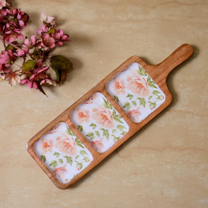 Platos de madera para postres y comida de calidad superior, forma personalizada, tamaño grande con trabajo Meena, Ideal para una cena elegante - Product Image 5