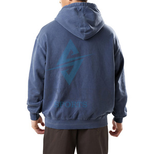 Customizable Vintage Oversized Men's Pullover Hooded Hoodie Solid <b>Thick</b> <b>Fleece</b> High Quality Personalized Logo - Product Image 4