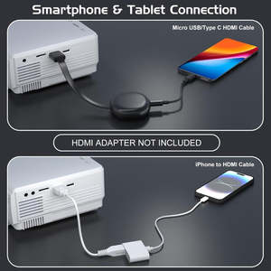Proiettore Mini GKLPO 1080P Portatile per Esterni con Zoom 50% Compatibile con TV Stick e Video per Home Theater - Product Image 4