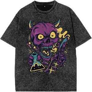 T-shirts pour hommes de haute qualité, surdimensionnés, en coton lourd, lavés à l'acide, vintage, unisexe, coupe ample, manches courtes, décontractés, streetwear - Product Image 1